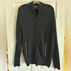 Alfani Men's Black Ribbed Full-Zip Sweater (NWOT)